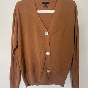 Massimo Dutti Brown Button-Up Women's Sweater